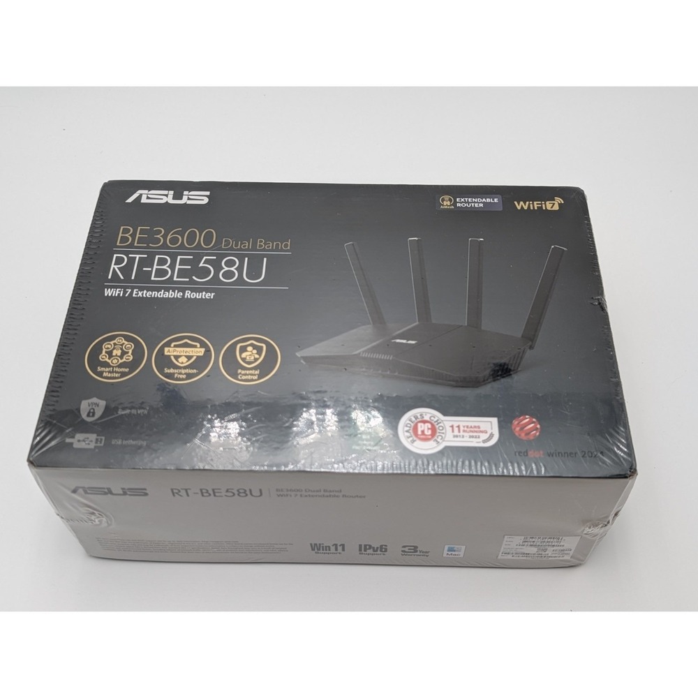 ASUS RT-BE58U WiFi 7 AiMesh Extendable Router, 4K-QAM, MLO, AI Detection 2.5G WA